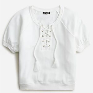 NWT JCrew Women's White Lace-Up Top